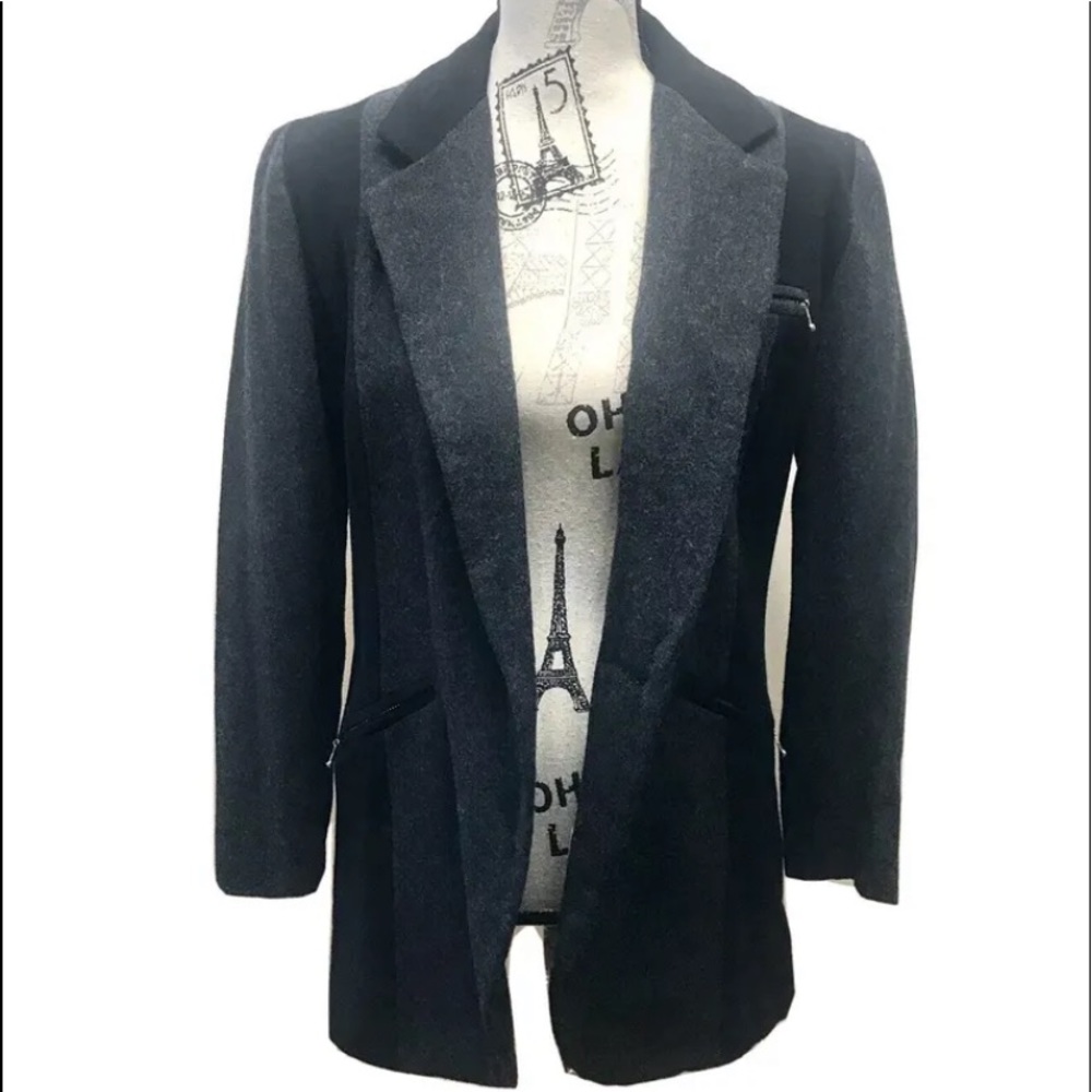 VTG Jordan & Cole Women’s Wool Blazer Jacket Charcoal Gray Black S